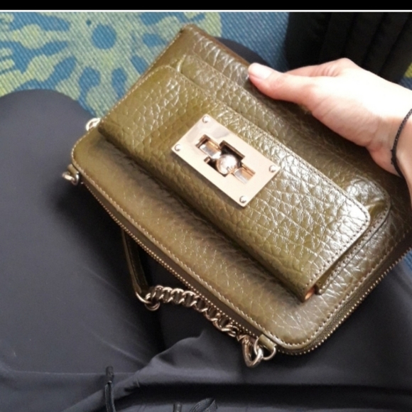Donna Karan collection convertible leather croc clutch - Picture 2 of 5